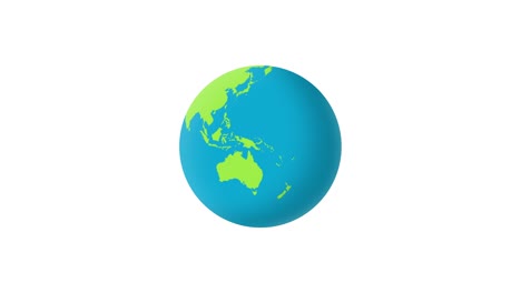 flat design spinning earth isolated on white background
