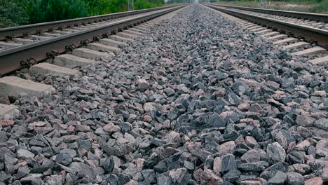 video between two railroad tracks in the summer time in estonia baltics europe