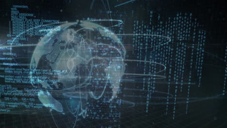 animation of globe over data processing