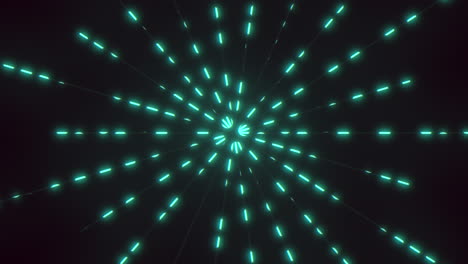 mesmerizing glow radiating green lines illuminate circular pattern