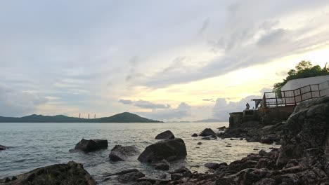 4k time lapse of sunset at coast of hong kong, abeerden