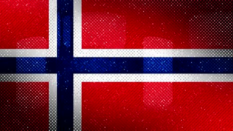 the flag of norway. a shimmering pixel pattern.