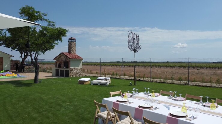 Outdoor decoration for events, aerial views