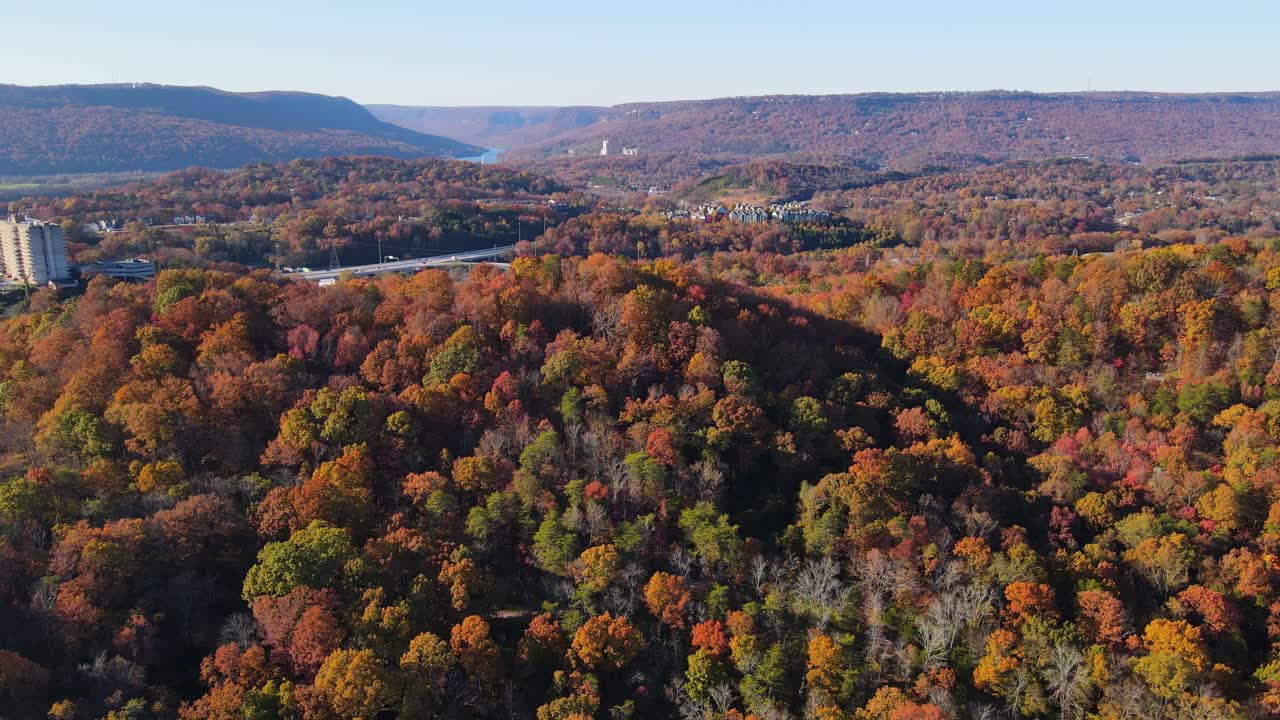 Stringers Ridge Park, Hill City neighborhood of Chattanooga Tennessee with view on Tennessee River valley USA