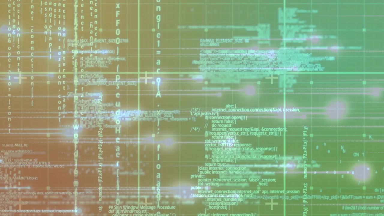 Animation of text with globe and network of connections