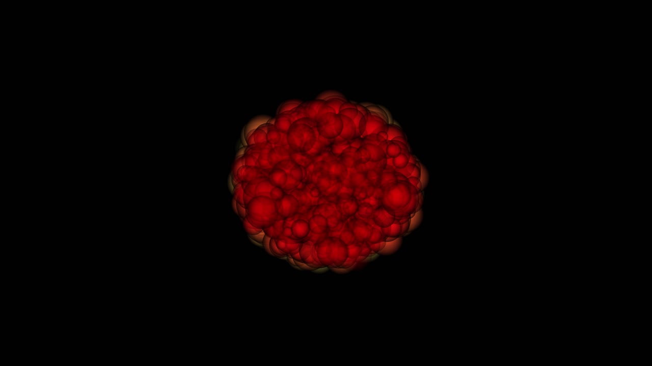 átomo animado o neutrones celulares para superposición de video