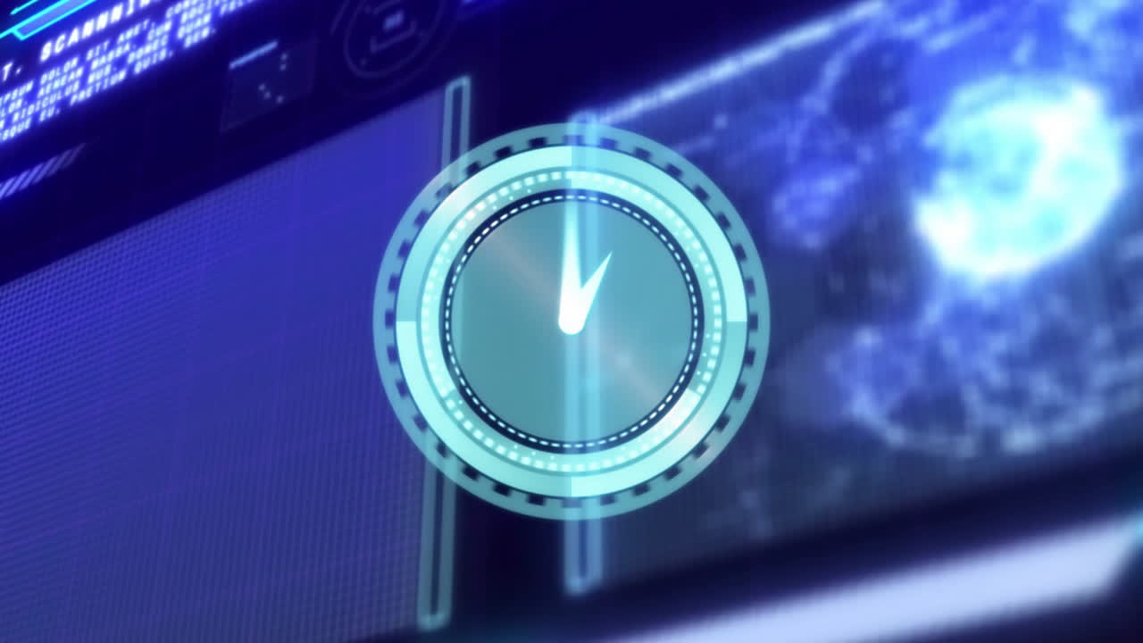 animación del reloj sobre gráficos y gráficos financieros en el entorno de la oficina