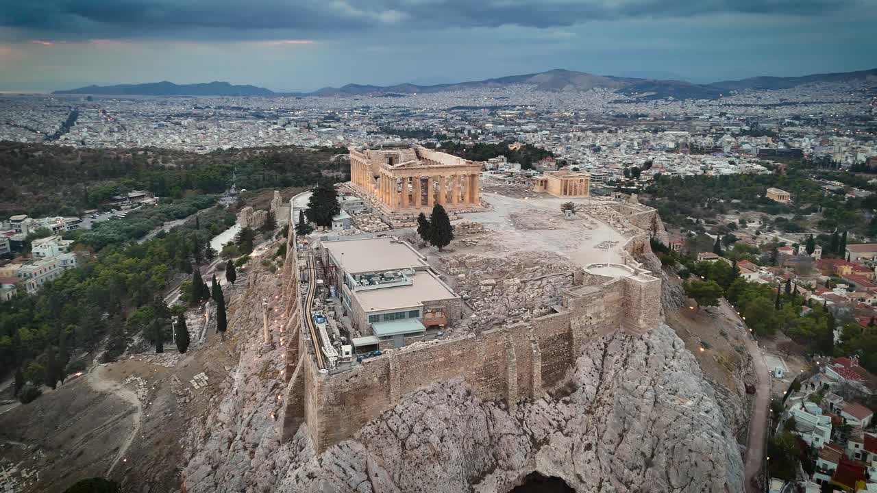 The Parthenon, a prominent temple on the Acropolis in Athens, was built in the 5th century BC as a dedicated temple to the goddess Athena.