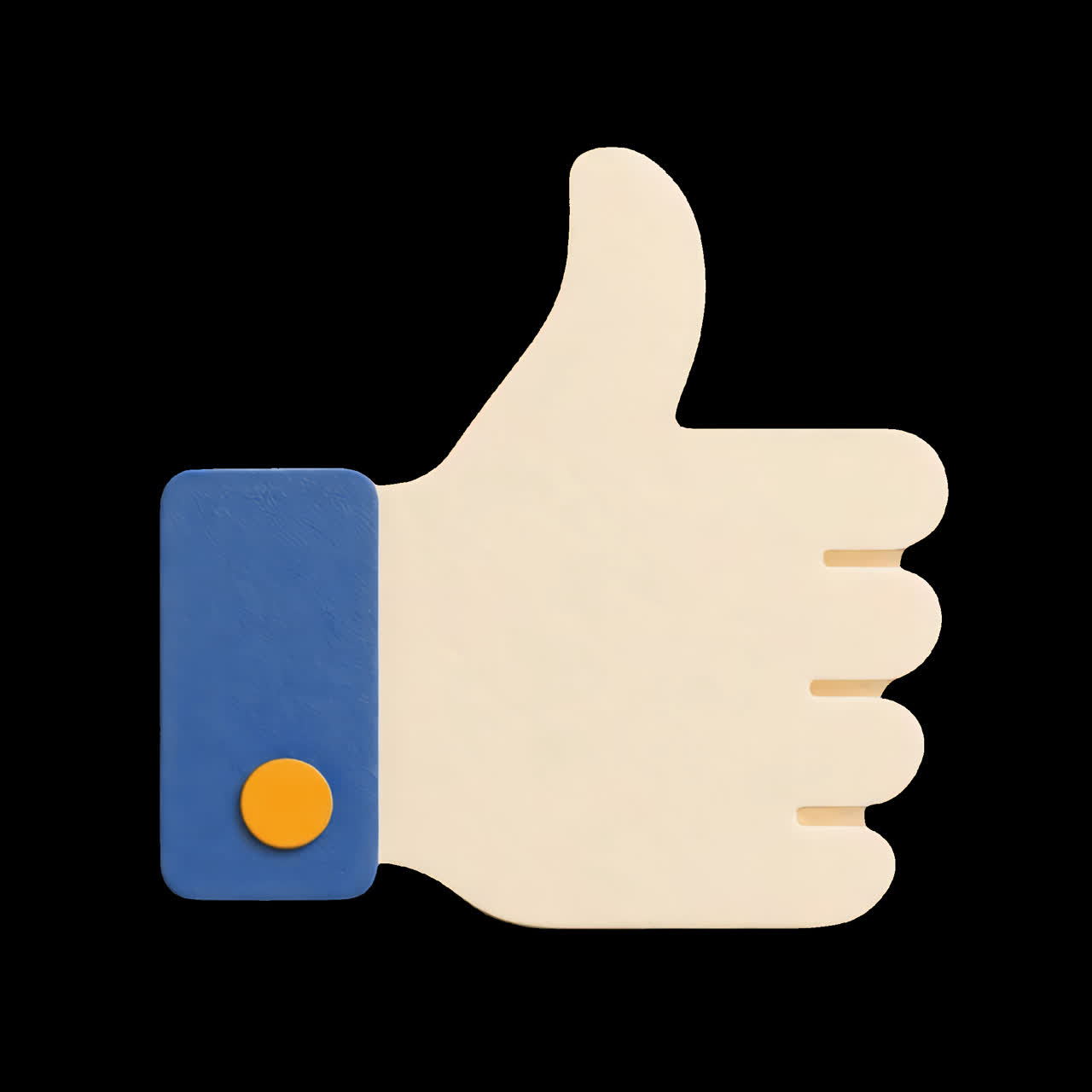 Thumbs up symbol illustration animation isolated asset, transparent 4K video, alpha channel, ProRes