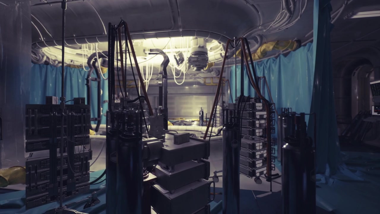 Infraestructura electrónica sofisticada con sistemas de refrigeración y energía.
