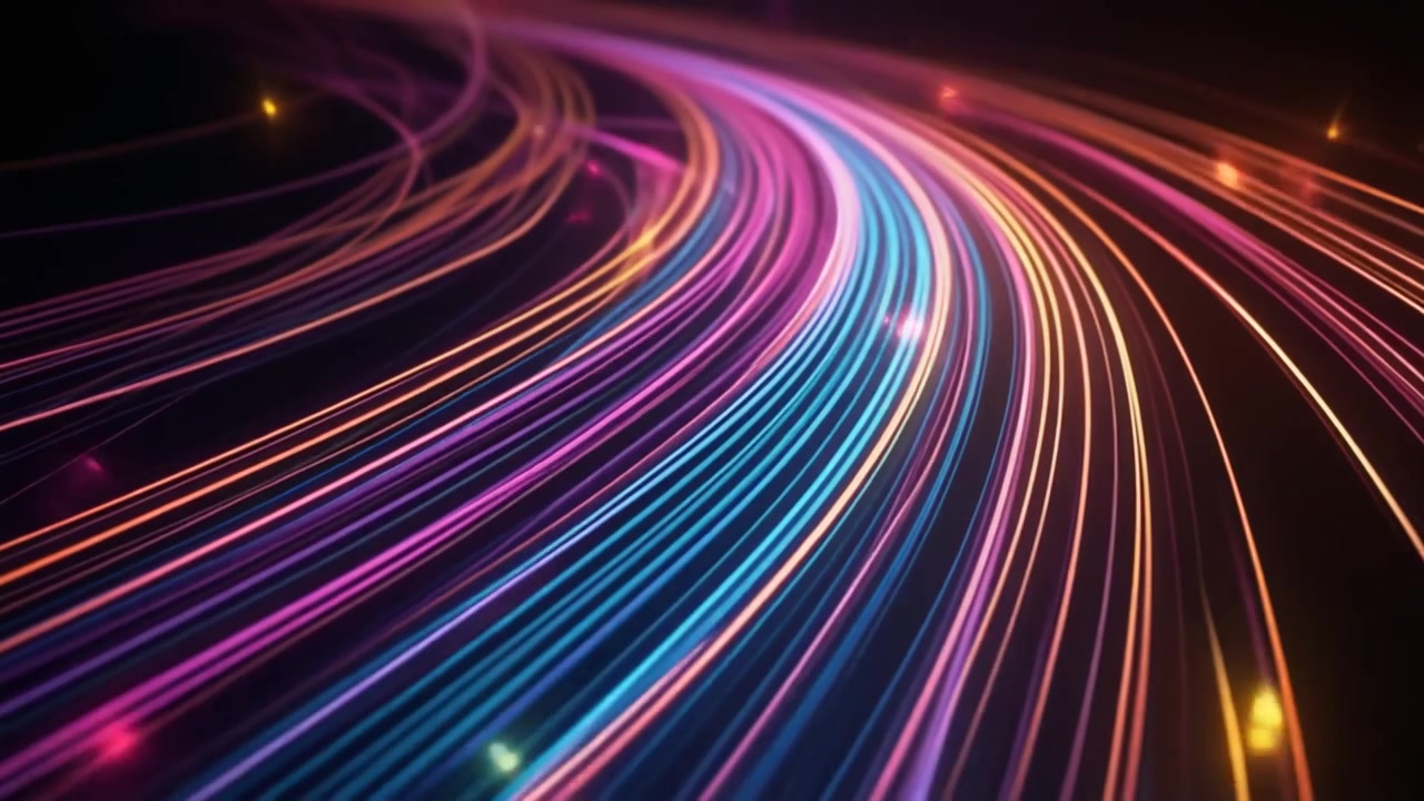 Abstract Motion Background with Glowing Neon Light Trails