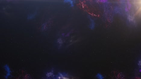 flying through orion space nebula and stars