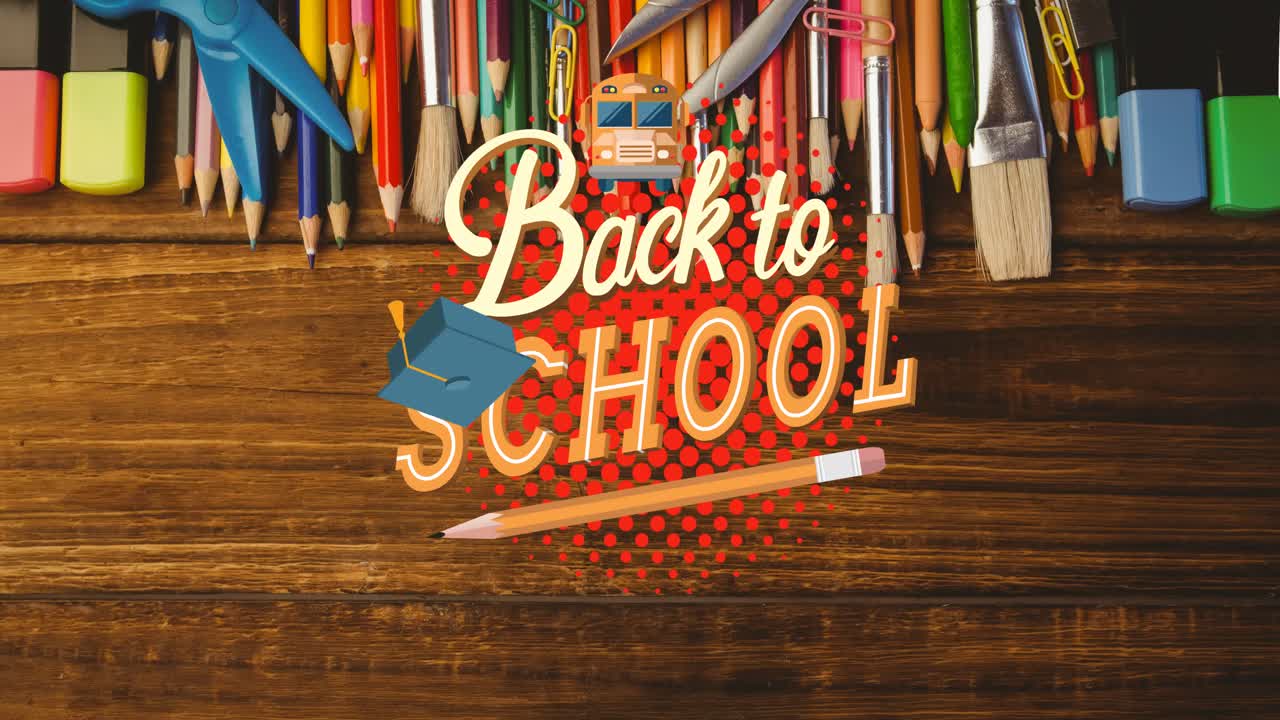 모터보드와 교과서의 애니메이션이 문자에 반사되어 학교로 돌아와 서류와 함께 책상 위에