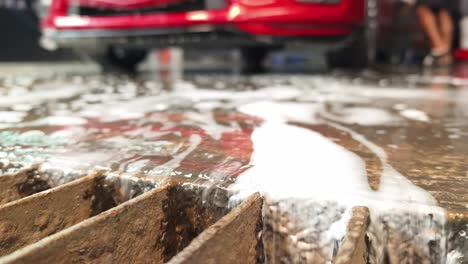 car wash in action