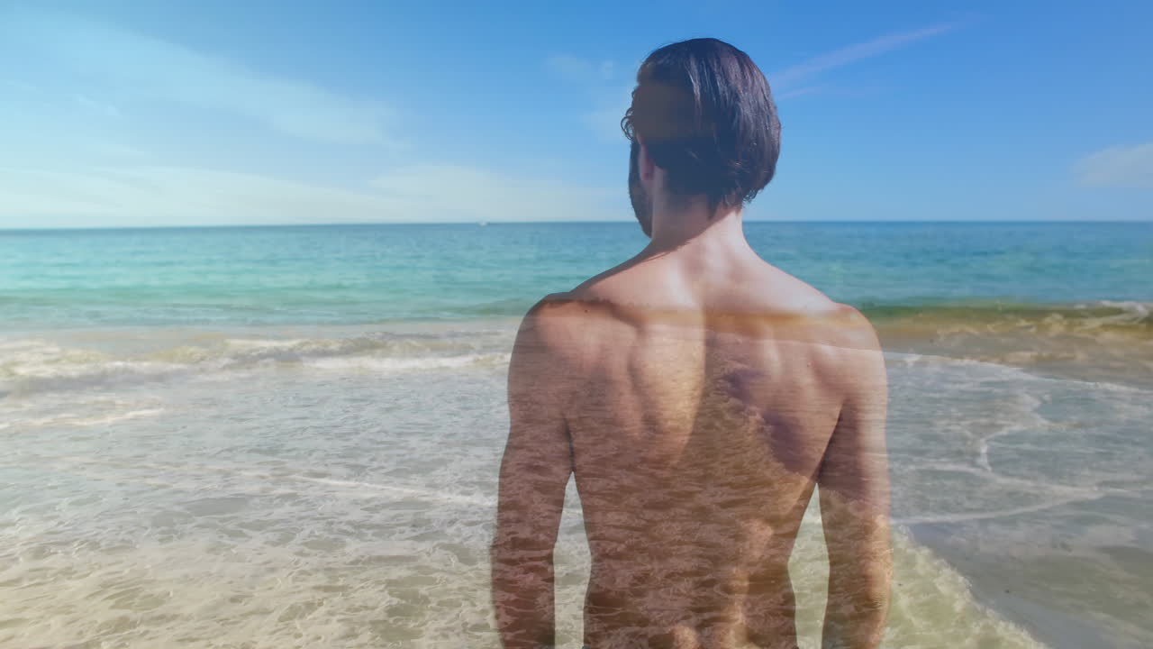 해변에 있는 남자 4k