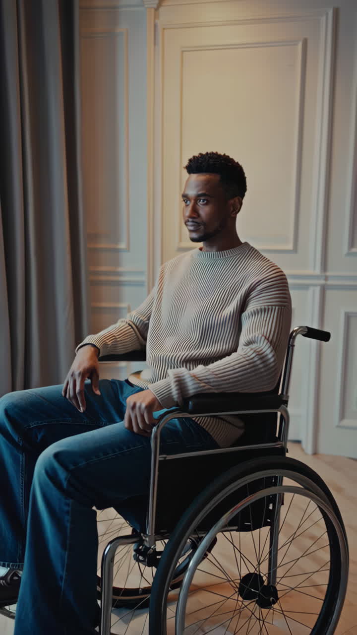 Man in Wheelchair Contemplating