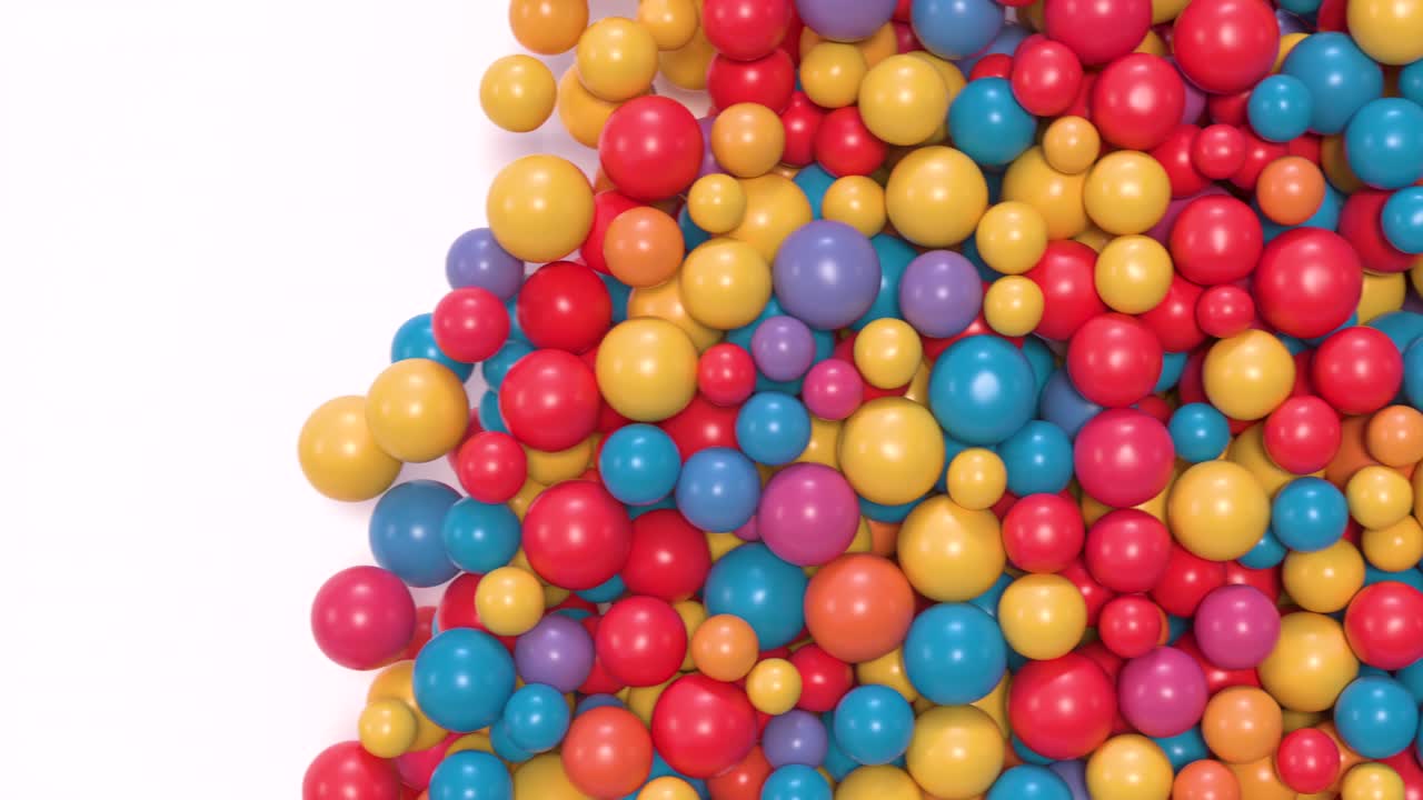 globos brillantes que llenan la pantalla. los globos de transición de la izquierda a la derecha.