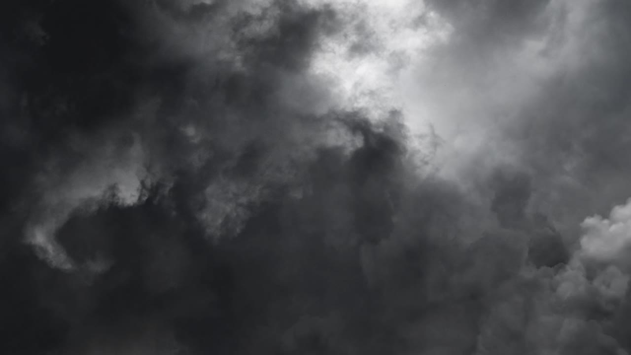 Supercell thunderstorm over a dark sky 4k