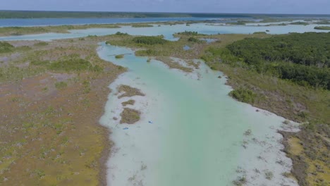 people kayaking in breathtaking mexico landscape - travel destination