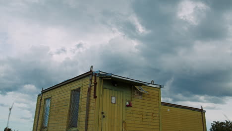 abandoned tiny house made from wooden container