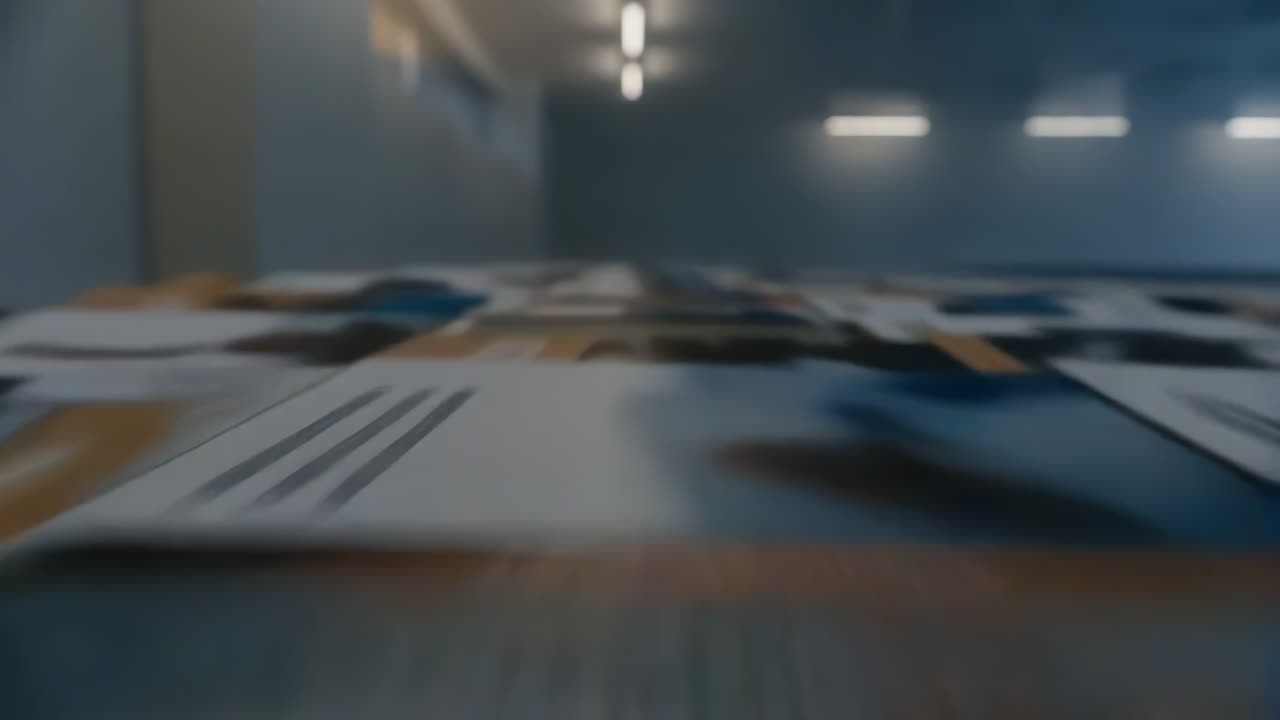 Blurred low-angle shot of cards