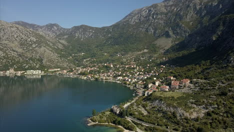 aerial shot of risan in montenegro