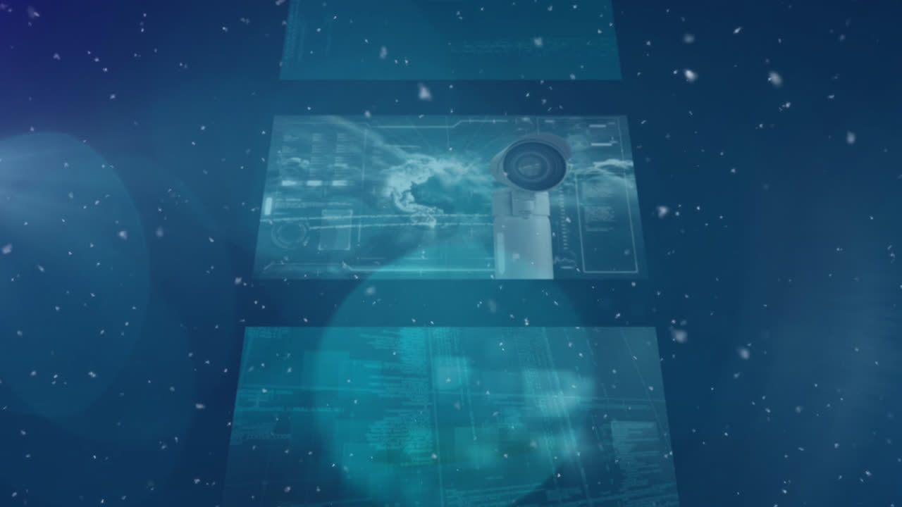 animación del procesamiento de datos sobre puntos blancos