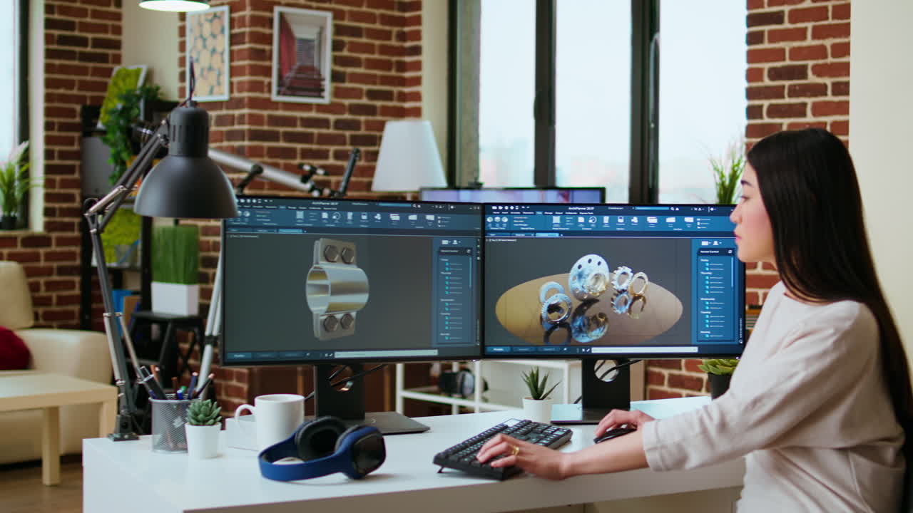 Expert engineer develops industrial prototypes using 3D modeling software