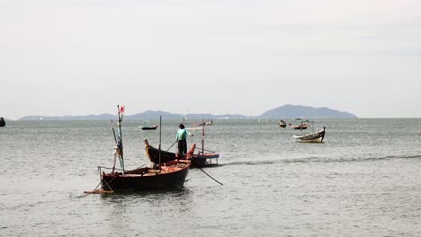 boats navigate the sea near bang saen, chonburi