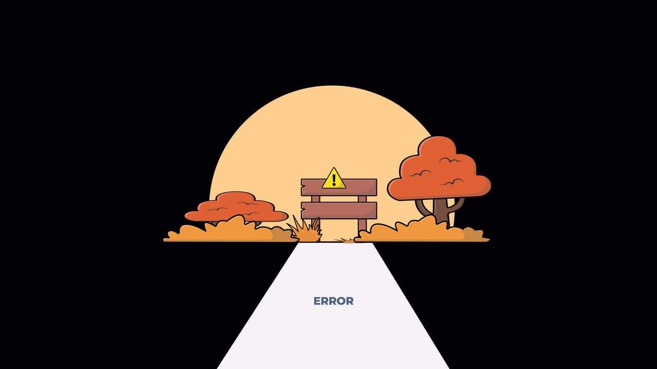 Illustrazione animata di errore 404 Pagina non trovata