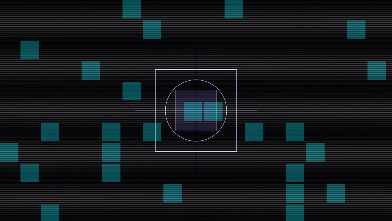Abstract Digital Glitch Animation with Geometric Shapes and Lines