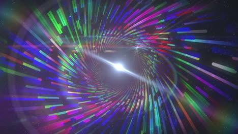 animación de equipos de iluminación iluminados multicolores que se mueven en grupo