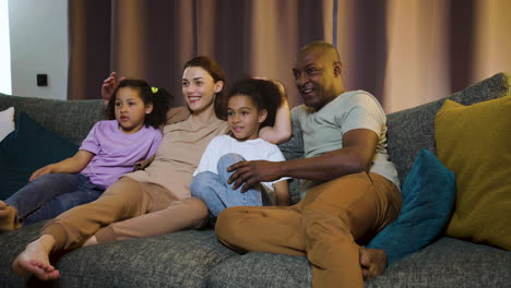 family watching video at home