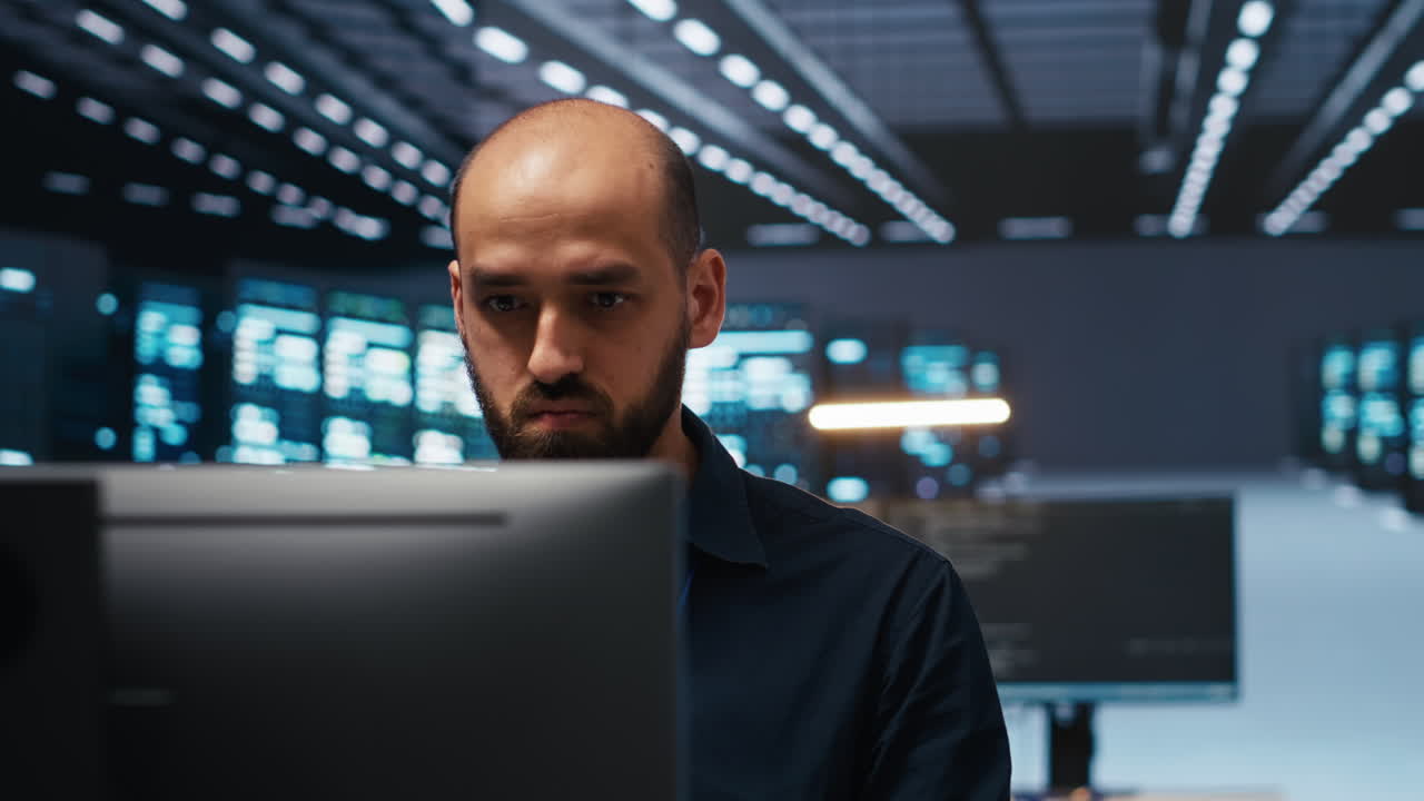 IT technician protecting supercomputers against unauthorized access