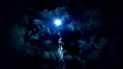 paisaje de fantasía en cielo nublado, animación de hadas, fondo en bucle,