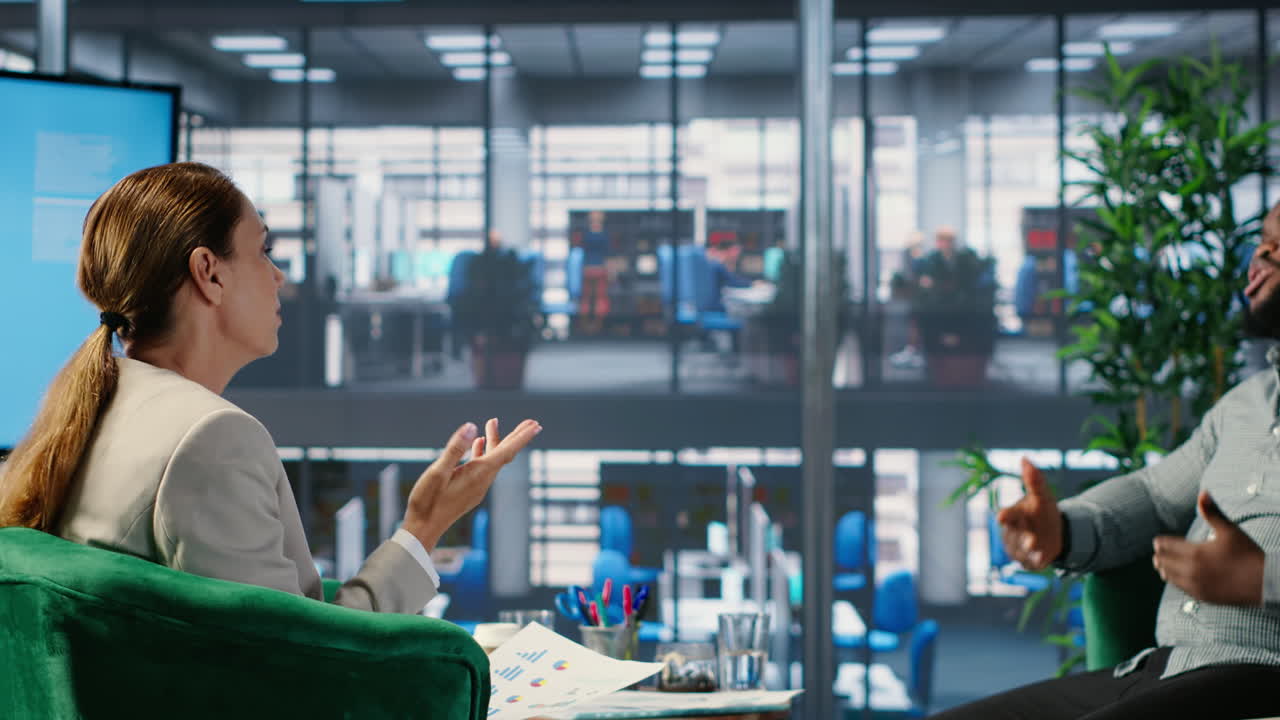 Business professionals in an office meeting for research and insights