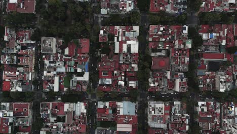 bird's-eye view over colonia roma in mexico city.