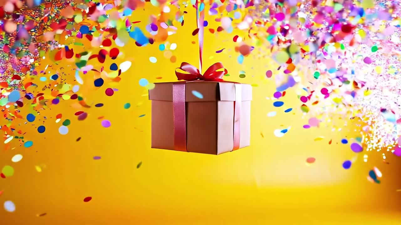 caja de regalos con confeti