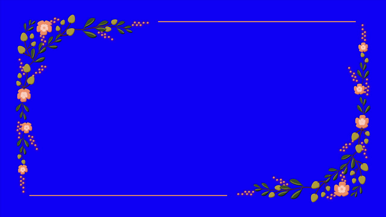 꽃 프레임 블루 스크린 - 크로마 키
