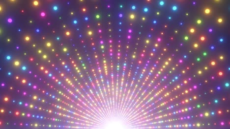 rainbow arch tunnel arc bright flash neon glow spectrum dots lights - 4k seamless vj loop motion background animation