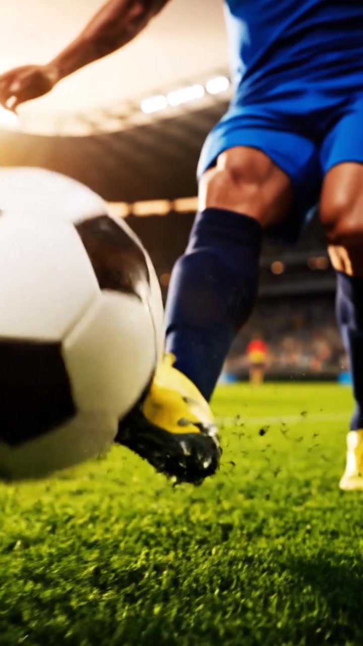 Stadyum Sahasında Topa Vurmaya Hazırlanan Futbolcu