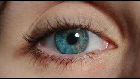 beautiful macro blue eye blinking looking surprised natural human beauty healhy eyesight close up