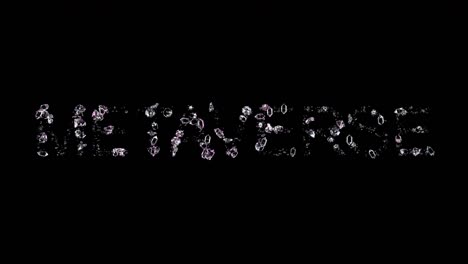 metaverse - text made of glowing diamonds, isolated - loop video