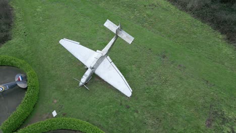 Aerial-view-orbiting-Capel-Le-Ferne-Battle-of-Britain-memorial-garden-aircraft-sculpture