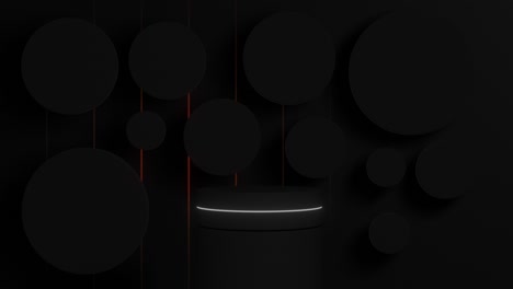 dark product display with circles