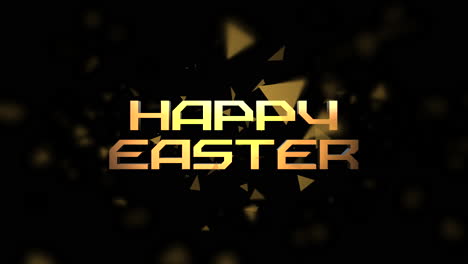 Happy-Easter-text-with-flying-gold-triangles-on-black-gradient