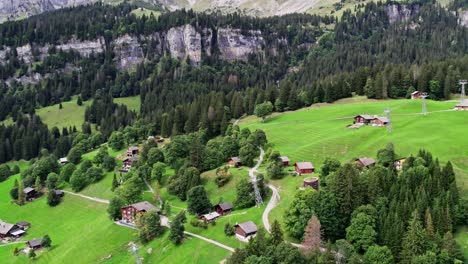 urbanization free braunwald glarnerland swiss alps aerial