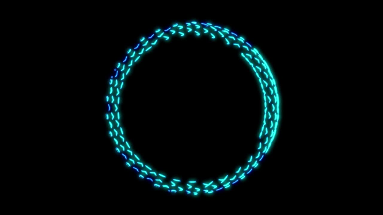 인기 있는 네온 무 패턴: 네온 움직이는 윤을 가진 2d 기하학 모양, 4k 비디오