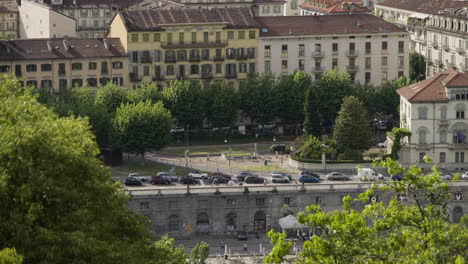 Static-above-shot-of-urban-area-in-city-Turin-in-Italy