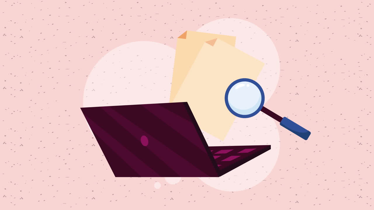 portátil con animación de dispositivo de carpeta